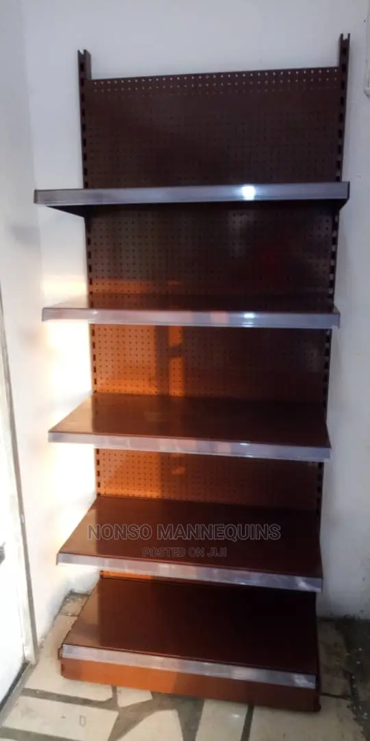 Brown Colour Single Sided Display Shelves