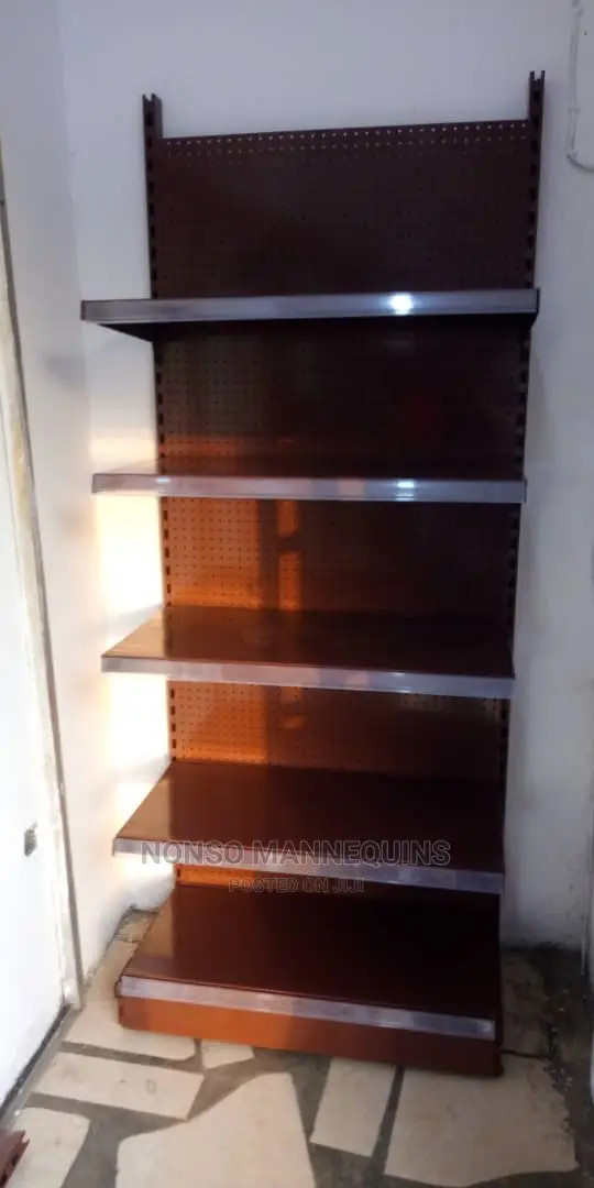 Brown Colour Single Sided Display Shelves