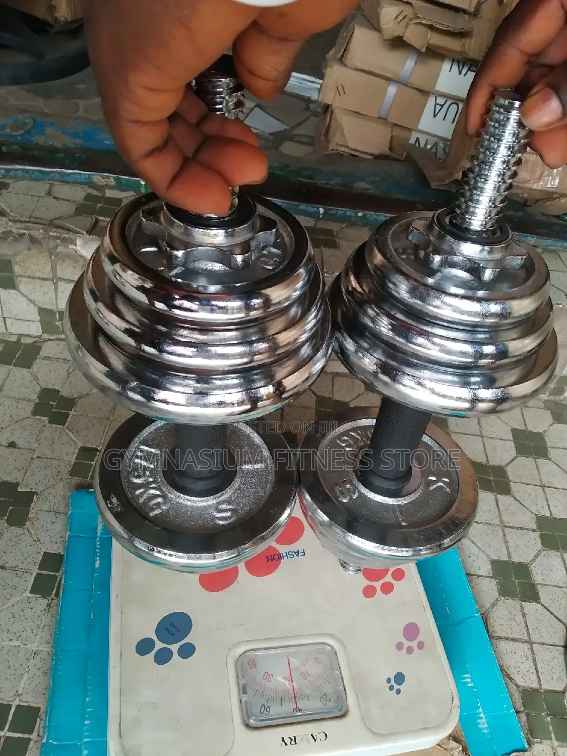 Pair of 10kg Dumbbell Chrome Adjustable 734