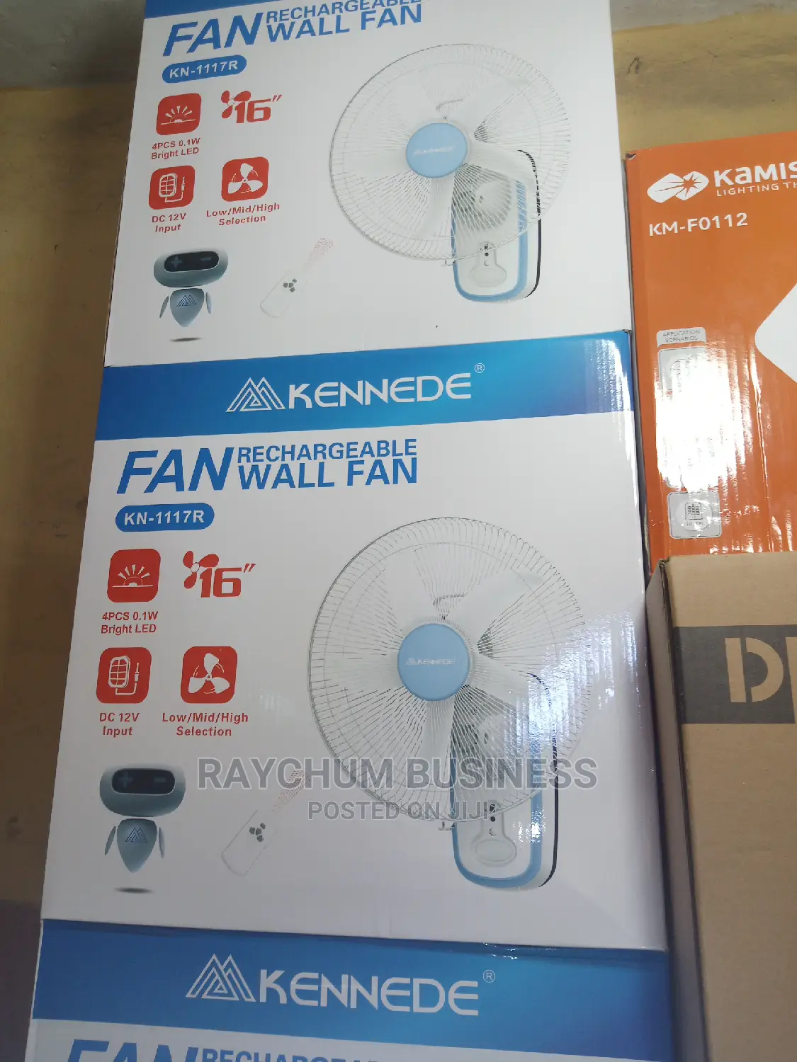 Kennede Wall Rechargeable Fan 16inch