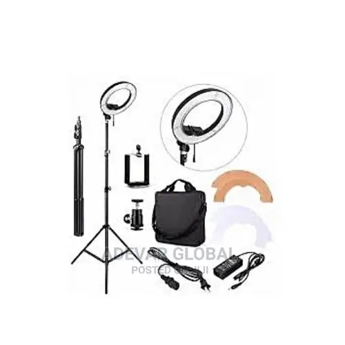18 Inches Led Ringlight, Remote, 3 Phone Holder, Bag Stand