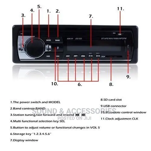 Bluetooth Mp3 Fm/Usb/Sd Cars Player