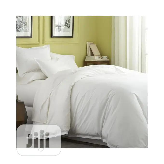 Durable Quality White Duvet,Bedsheet With 4 Pillow Cases-
