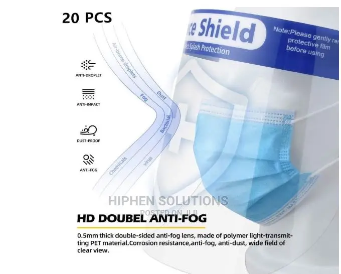 20pcs Face Shield Anti Droplets Protection Cover