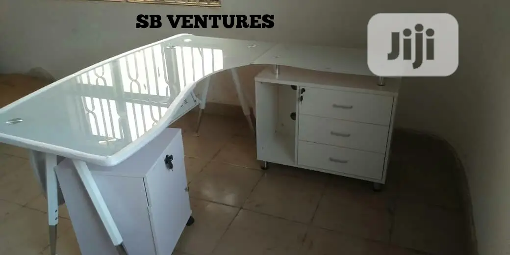 Executive White Glass Table