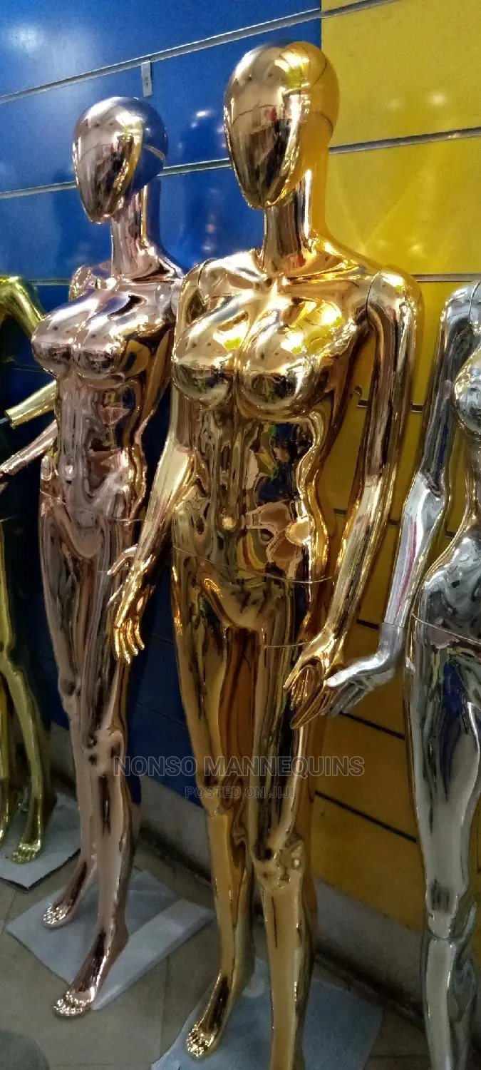 Busty Female Chrome Mannequins