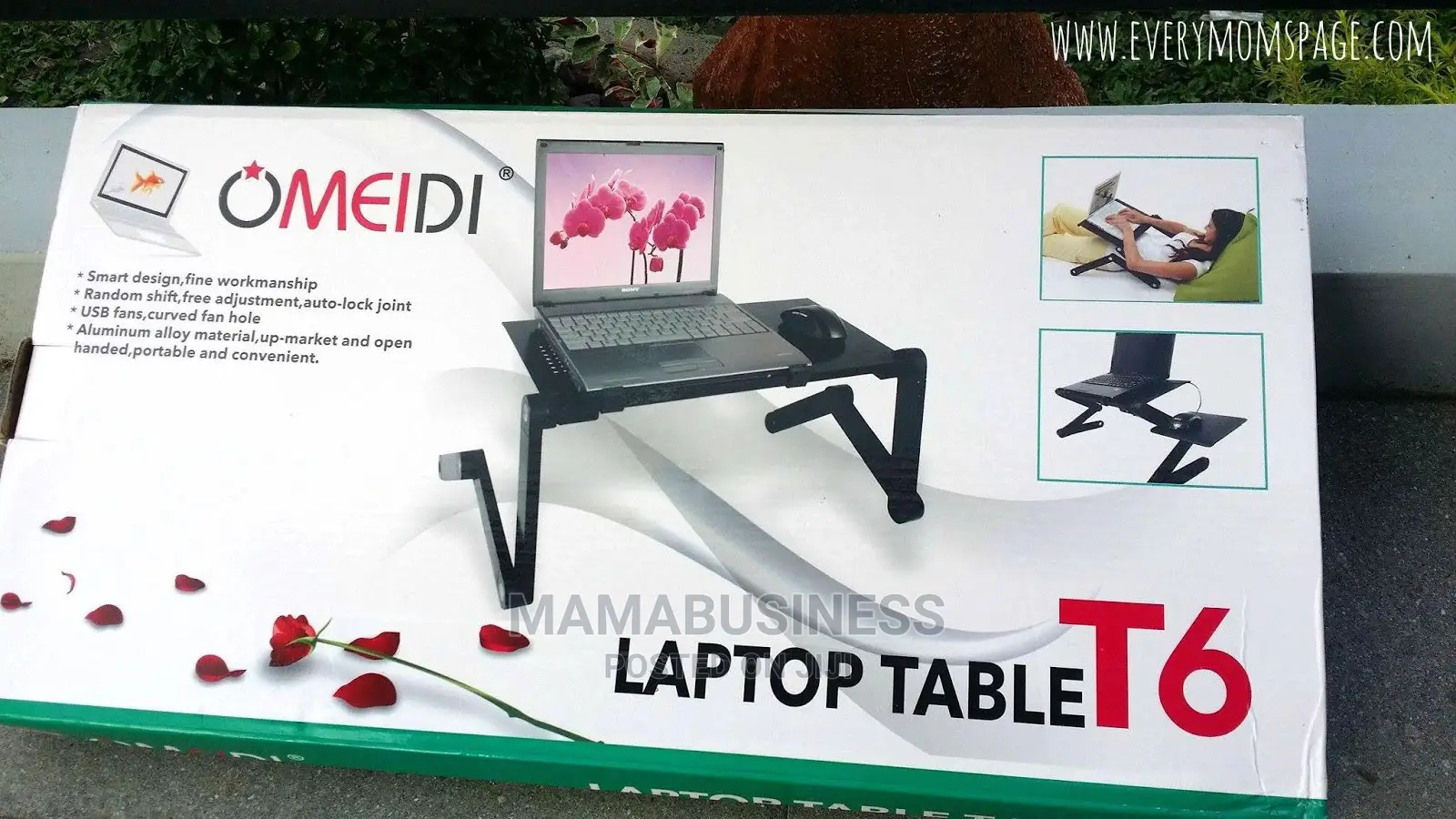 Omeidi T6 Adjustable Laptop Table Wit Mouse Pad Coolingpad