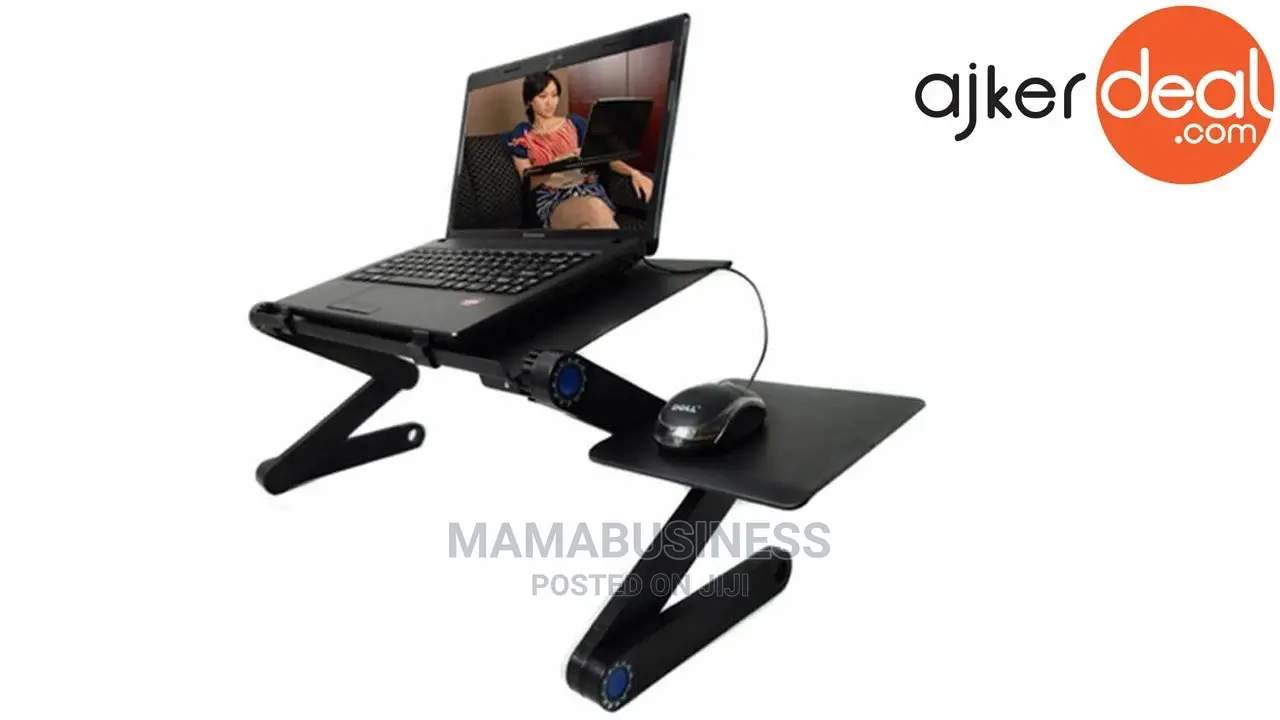 Omeidi T6 Adjustable Laptop Table Wit Mouse Pad Coolingpad
