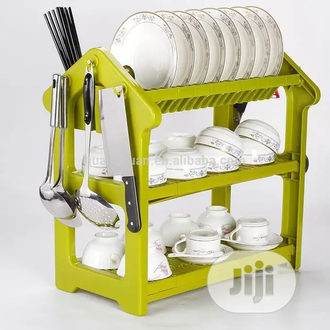 3 Tier Plastic Dish Drainer Plate Storage