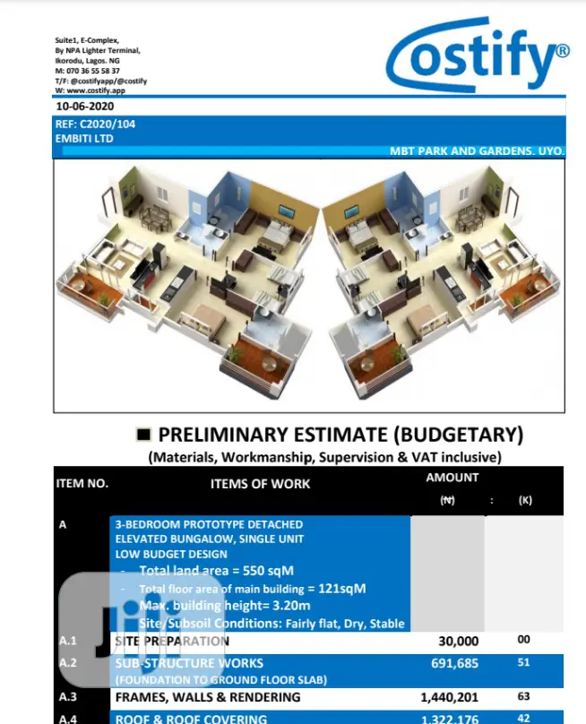QS, Project Costing, BOQ, Schedules - Costify