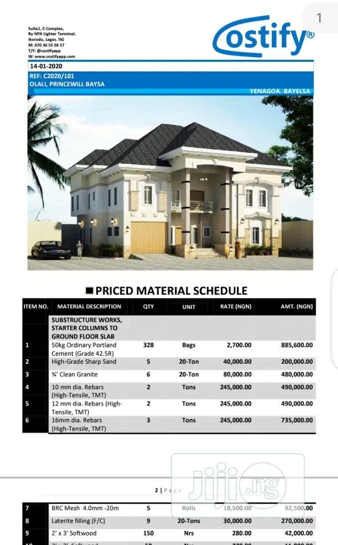 QS, Project Costing, BOQ, Schedules - Costify