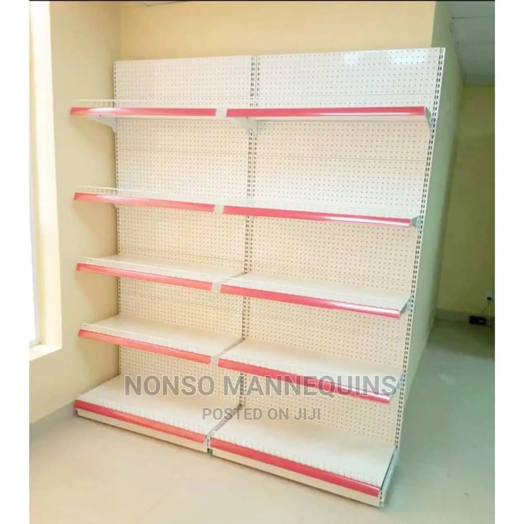 2 Sets Of Supermarket Shelves With 5 Layers Each