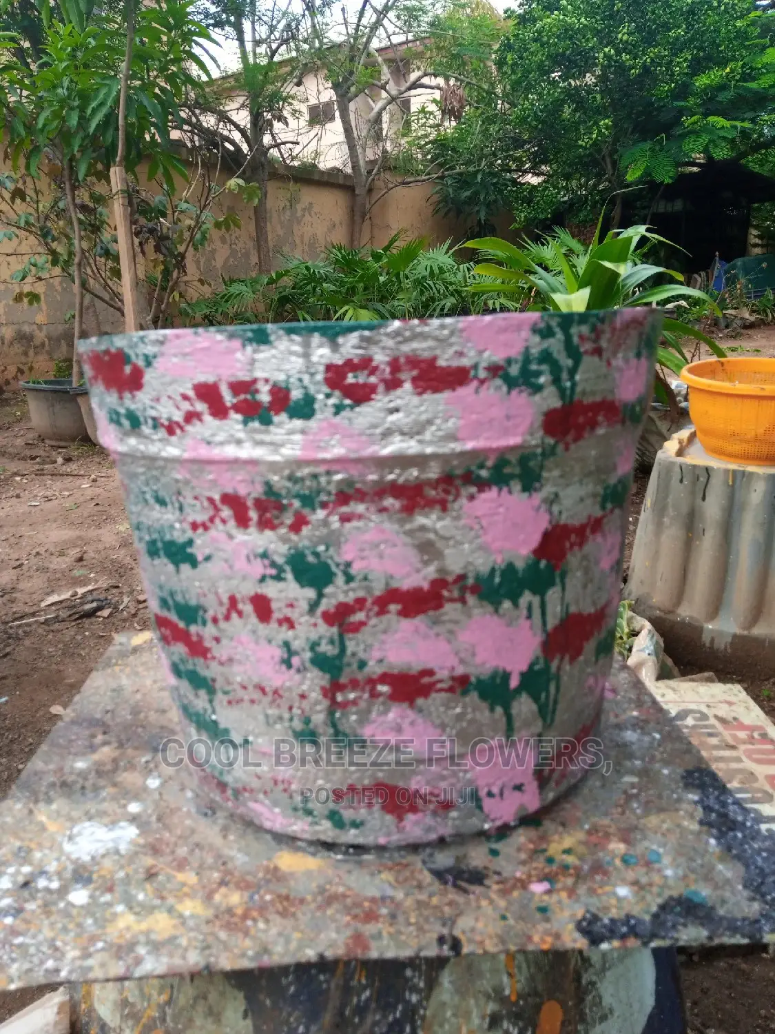 Cement Flower Pot For Out Door Plants