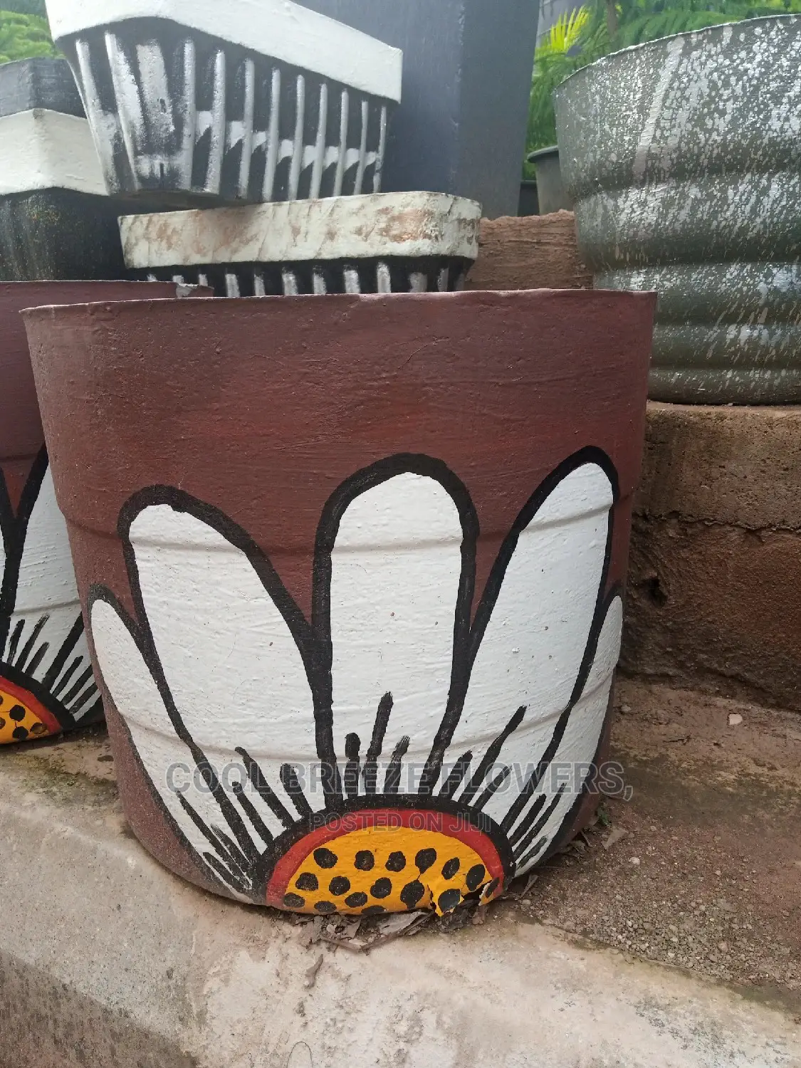 Cement Flower Pot For Out Door Plants