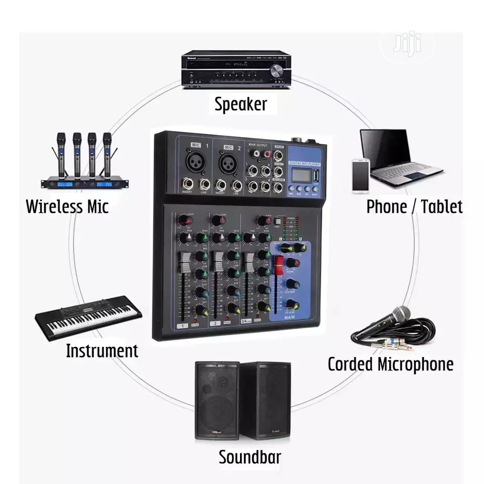 4 Channels Bluetooth Audio DJ Mixer