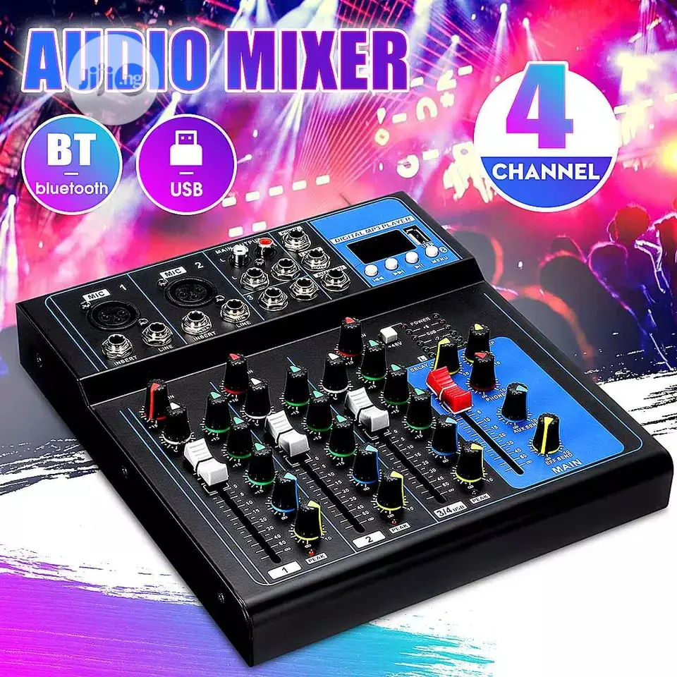 4 Channels Bluetooth Audio DJ Mixer