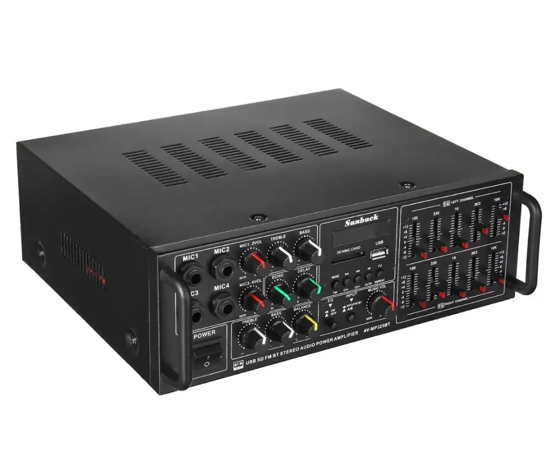 600W Stereo Amplifier With Bluetooth, USB + Remote Control