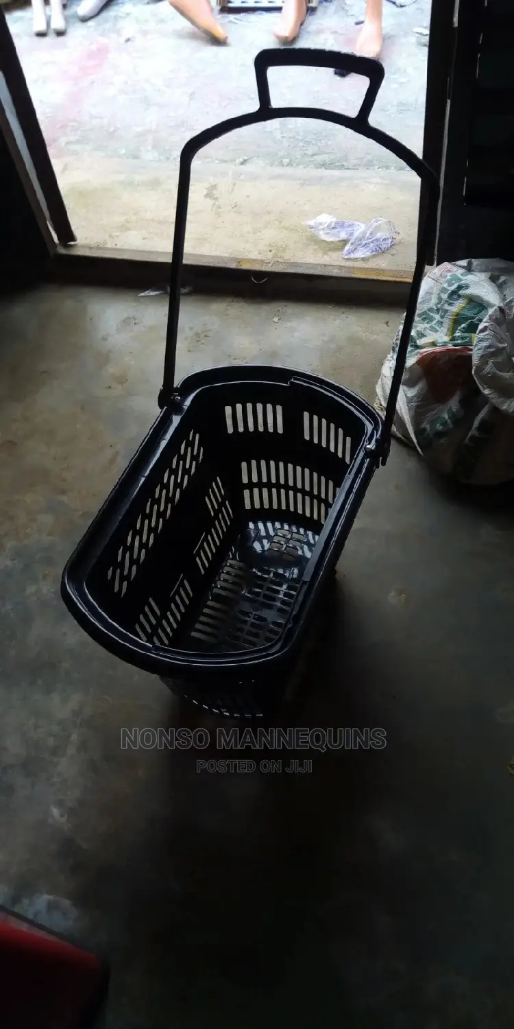 Black Trolley Shopping Baskets With Tiers