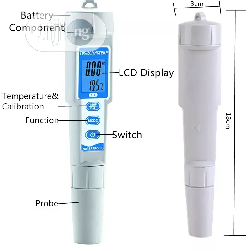 Water Quality Ph/ TDS/ Ec/ Temperature (4 in 1) Tester