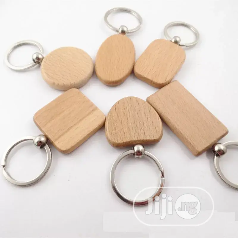 12pcs Blank Round Rectangle Wooden Key