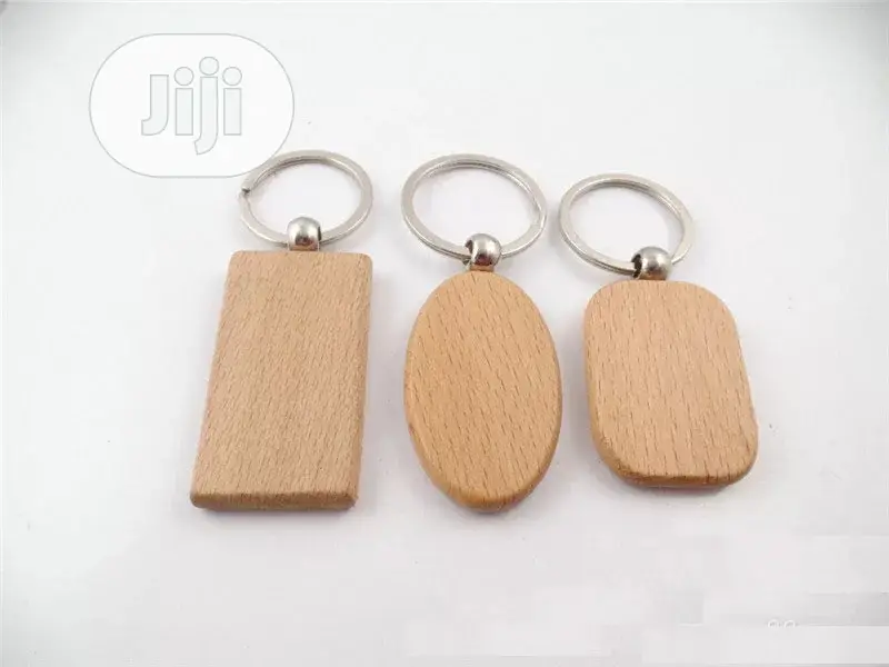 12pcs Blank Round Rectangle Wooden Key