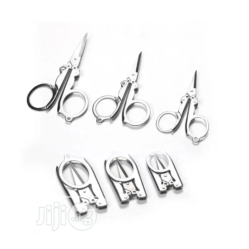 12pcs Folding Pocket Key Ring Scissors Portable Stainless