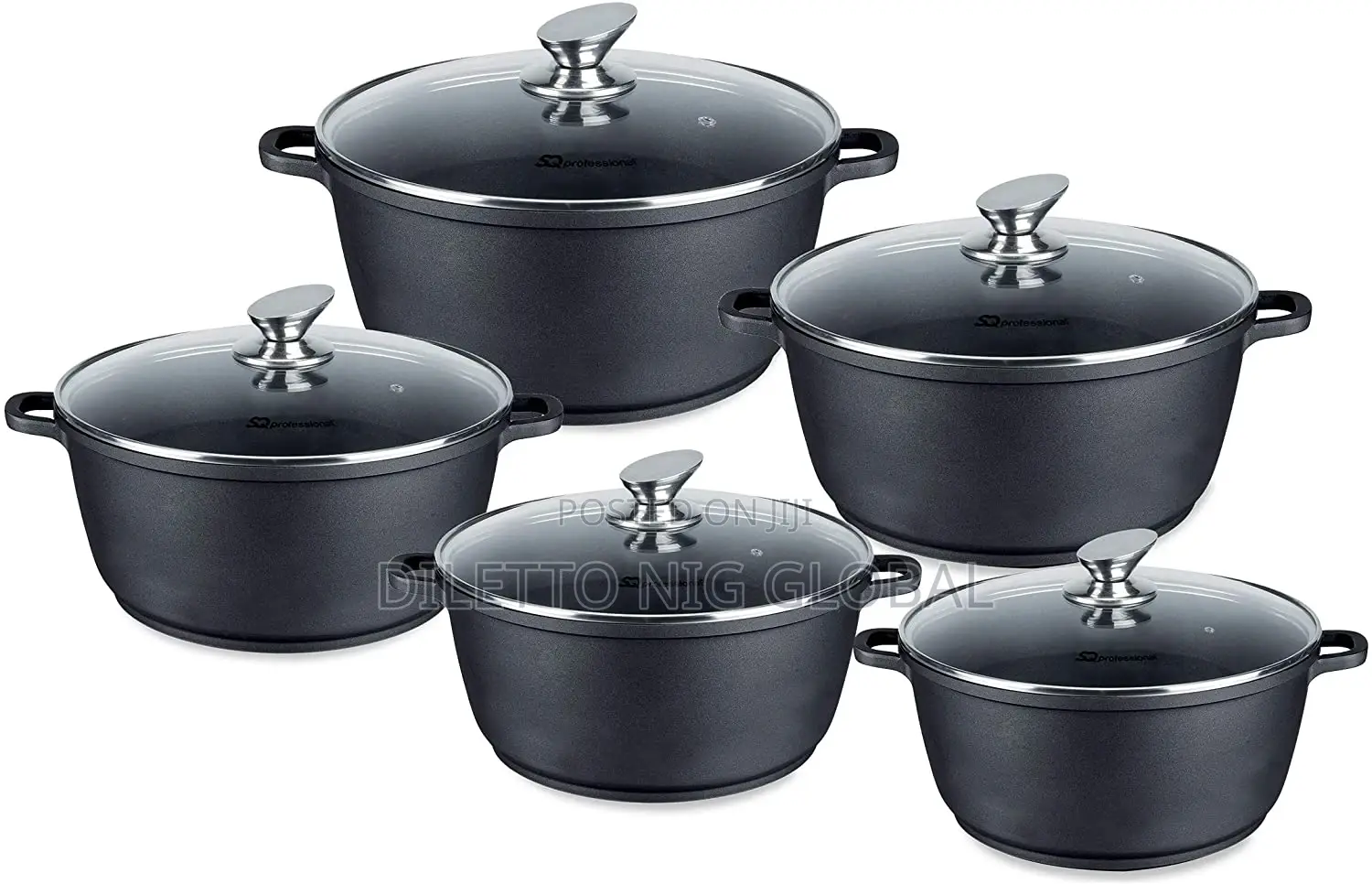 SQ Professional NEA Die-cast Aluminium Stockpot 5pc Set