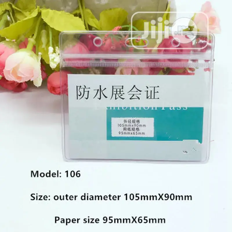 50PCS PVC ID Badge Case Clear With Transparent Card Badge