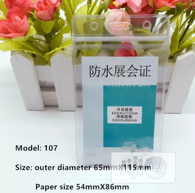 50PCS PVC ID Badge Case Clear With Transparent Card Badge