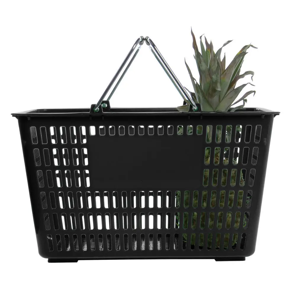 Imported Plastic Shopping Mall Basket With Steel Handle Hand