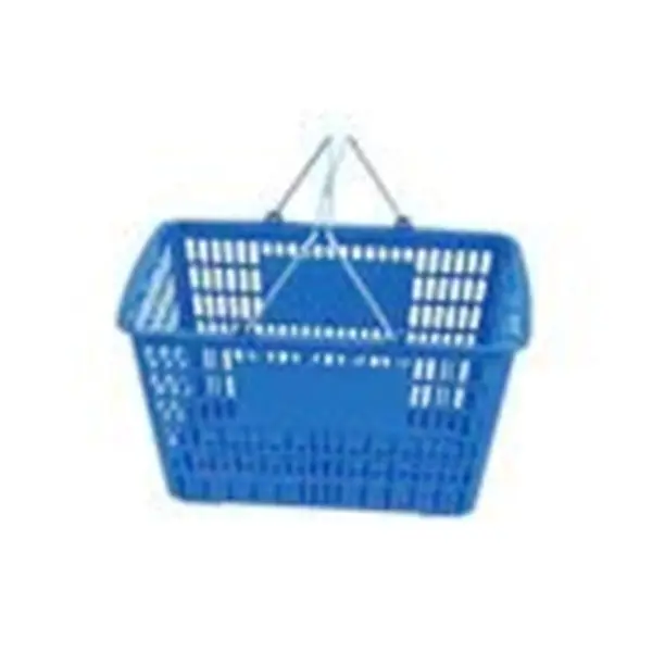Plastic Shopping Basket With Heavy Duty Metal Handles