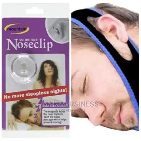 Anti-Snoring Jaw-Chin Strap Solution + Anti-Snore Nose Clip