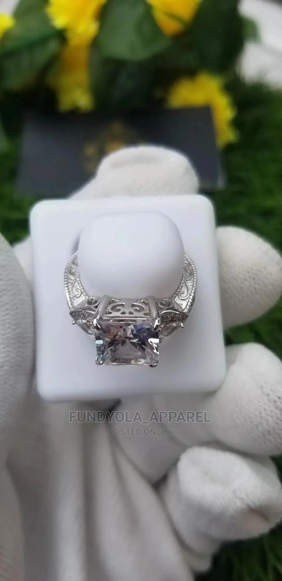 Fully Crafted Sterling Silver Engagement Ring