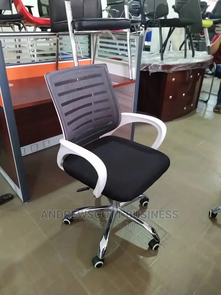 White and Black Swivel Chair