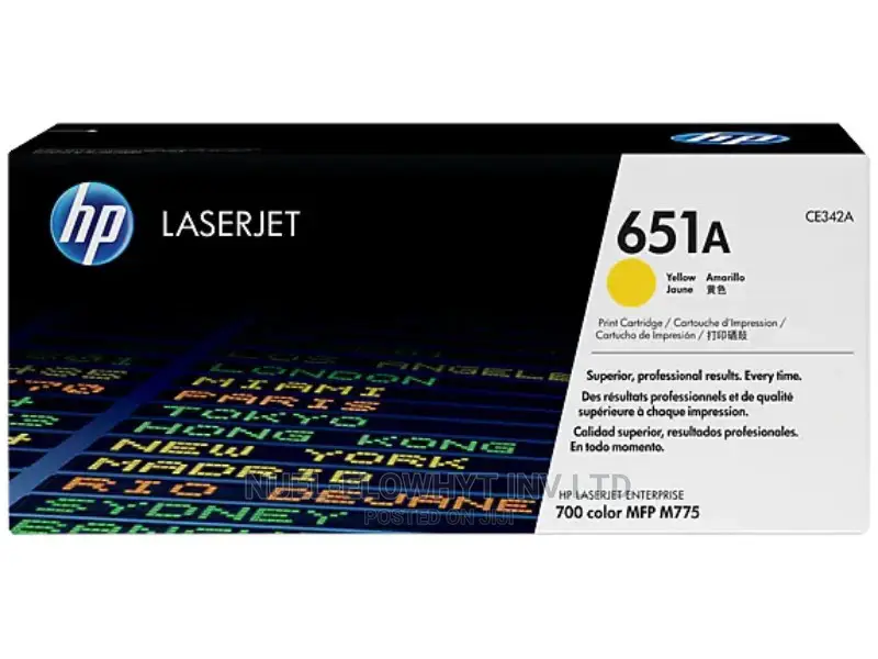HP 651A Yellow Original Laserjet Toner Cartridge, CE342A