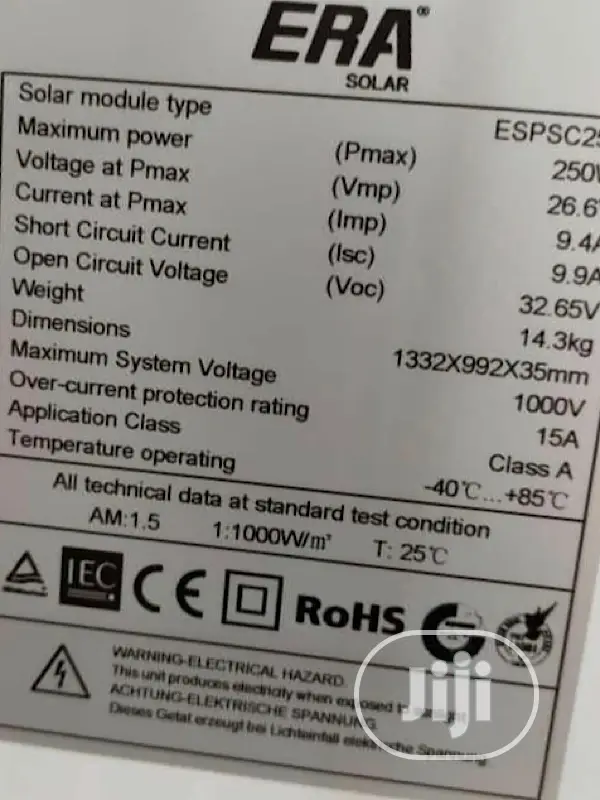 ERA 250watts Monocrystalline Solar Module