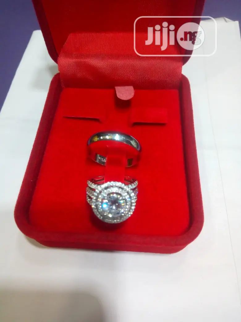 Dubai 925 Sterling Silver Couple's Wedding Ring 03 - Silver