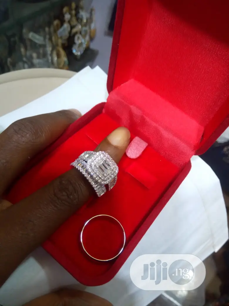 Dubai 925 Sterling Silver Couple's Wedding Ring 04 - Silver