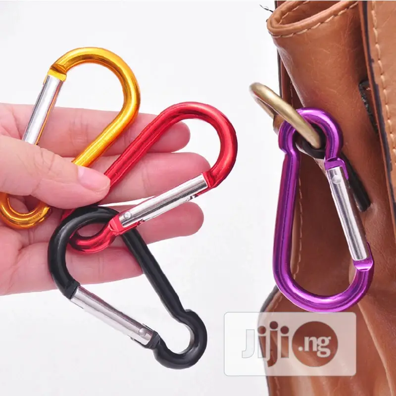 12pcs Colorful Aluminum Alloy R Shaped Carabiner Keychain