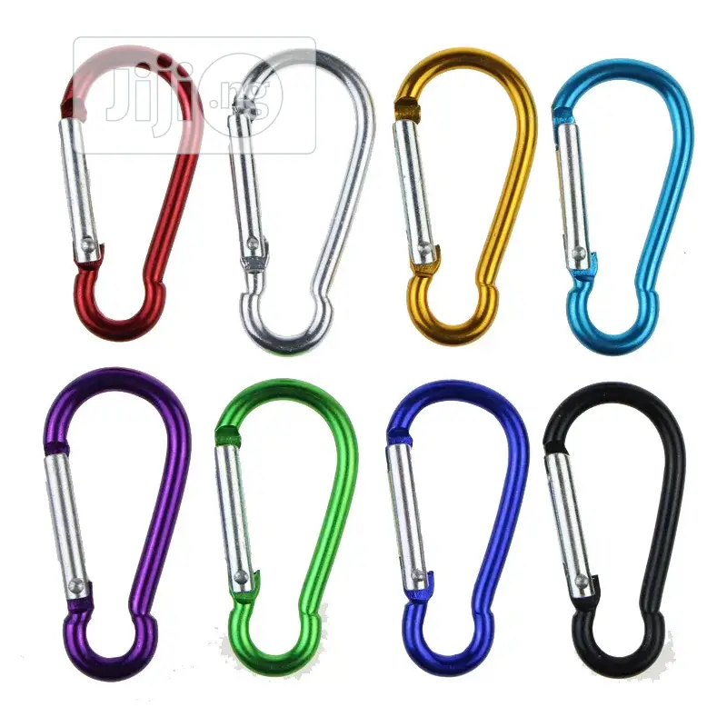 12pcs Colorful Aluminum Alloy R Shaped Carabiner Keychain