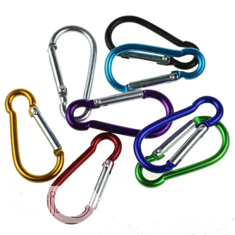 12pcs Colorful Aluminum Alloy R Shaped Carabiner Keychain