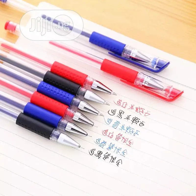 12pcs Red Blue Black Ink Gel Pen 0.5mm Writing Neutral Pens