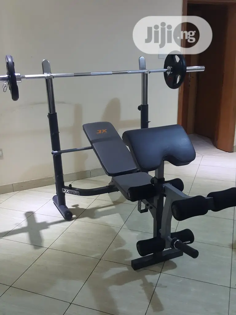 JX Commercial Bench With 50kg Barbell (With Curl Pad)