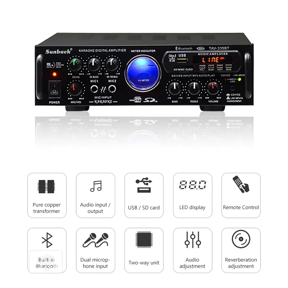 Audio Car/Home Amplifier With Bluetooth