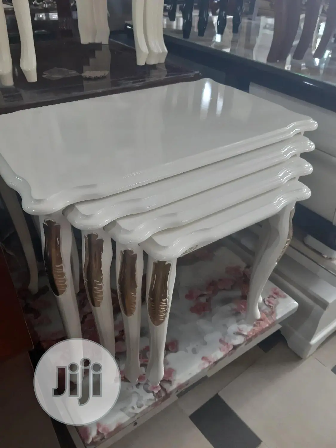 White Turkish Pure Wooden 4 In 1 Stools