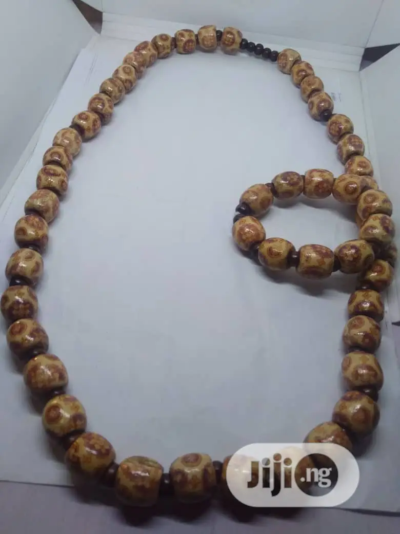Men's Ceremonial Bead Neck Piece and Hand Bracelet