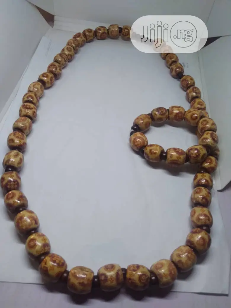 Men's Ceremonial Bead Neck Piece and Hand Bracelet
