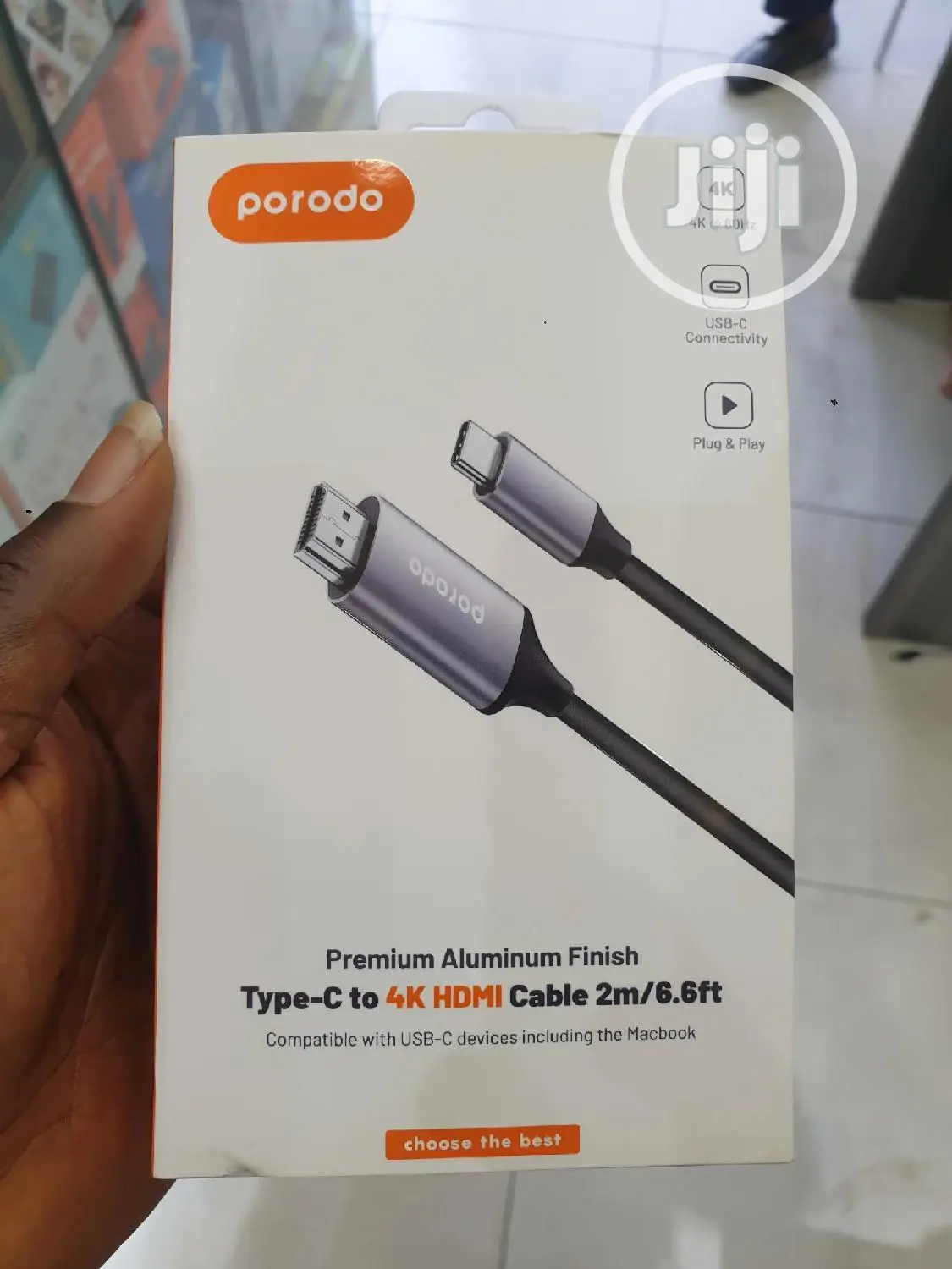 Porodo Type-C to Hdmi Cable 2m 6.6ft 100% Original