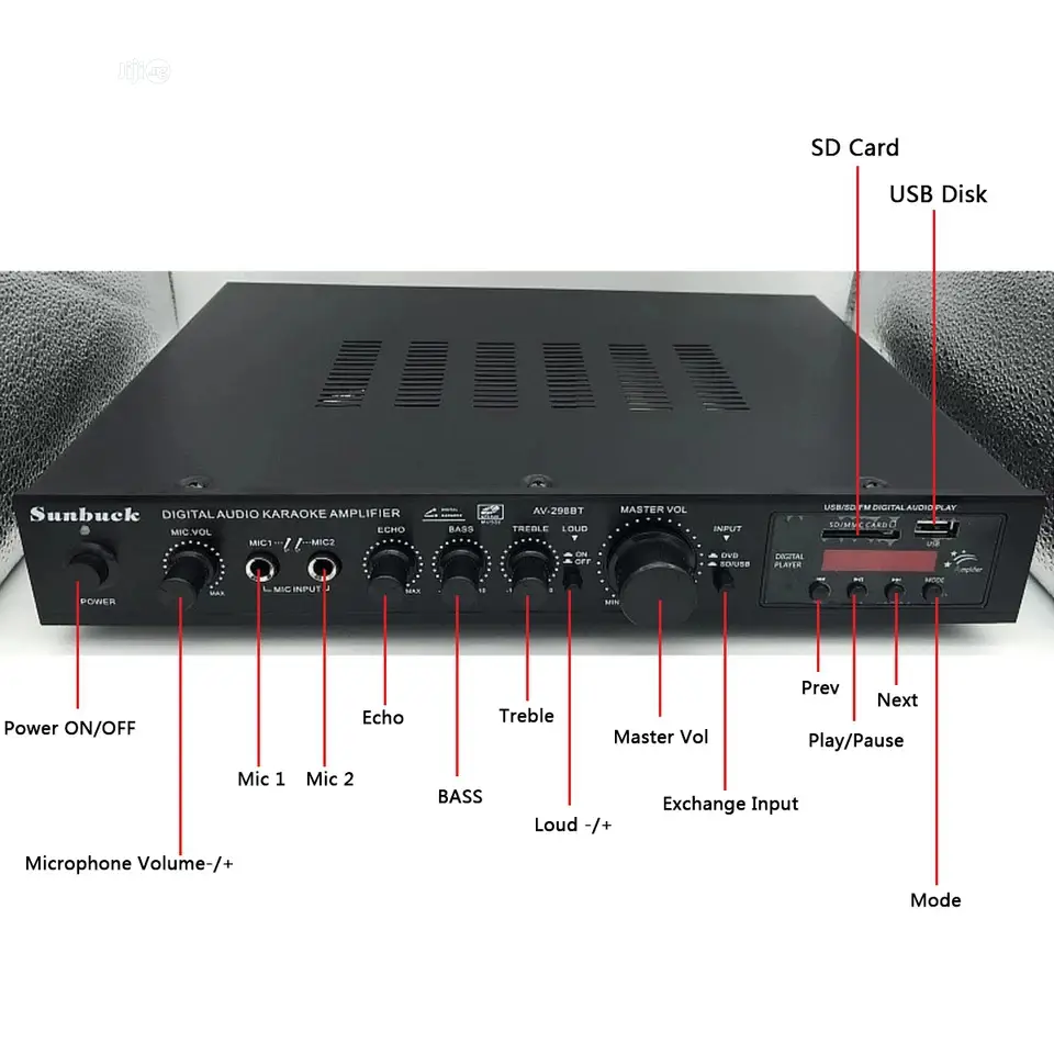 5 Channels Bluetooth Amplifier for Home/Office Use