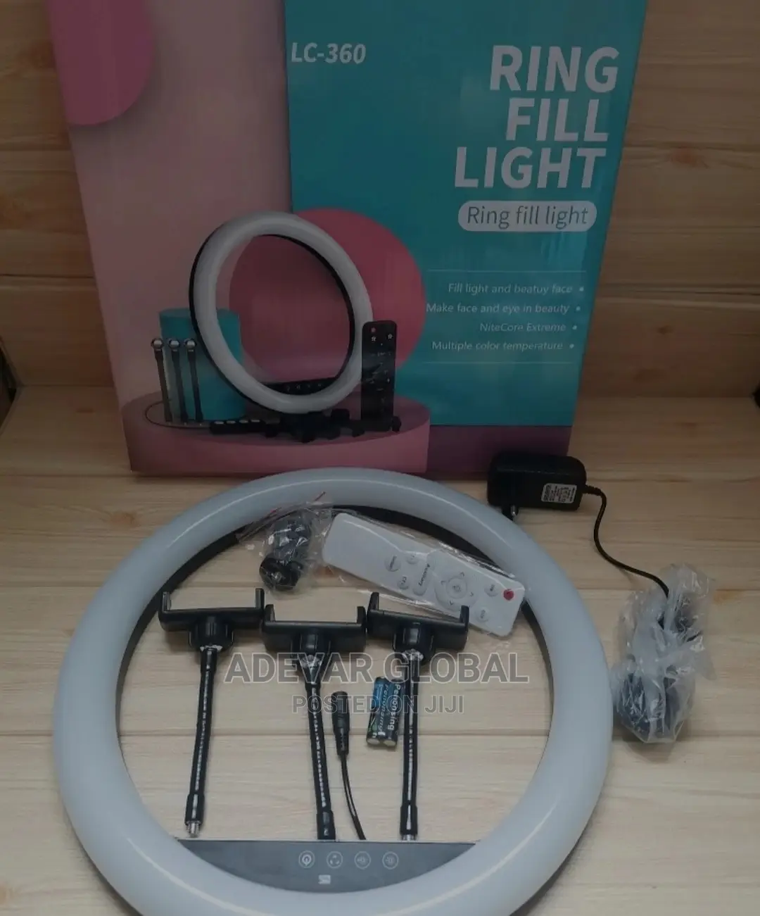 14 Inches LED Ringlight, 3-Phone Holder, Remote Tripod Stand